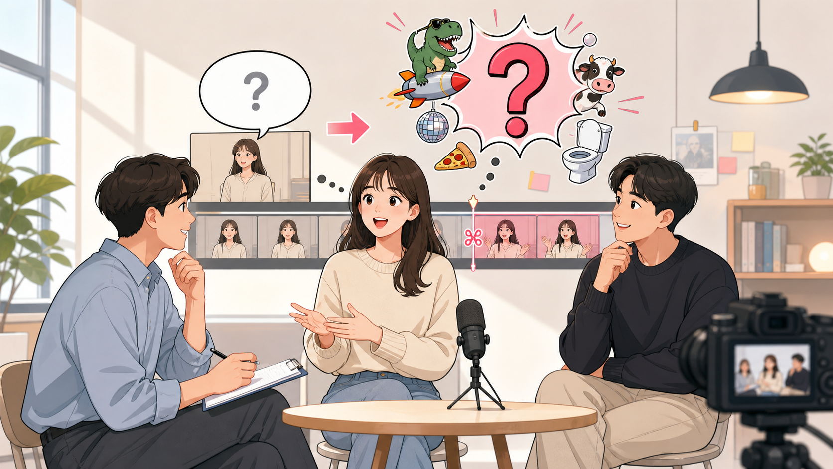 질문 바꾸기 밈 설명용 일러스트