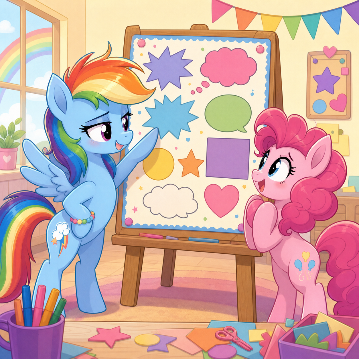Don't Say Bad Words Rainbow Dash 밈을 상징적으로 그린 자체 제작 일러스트