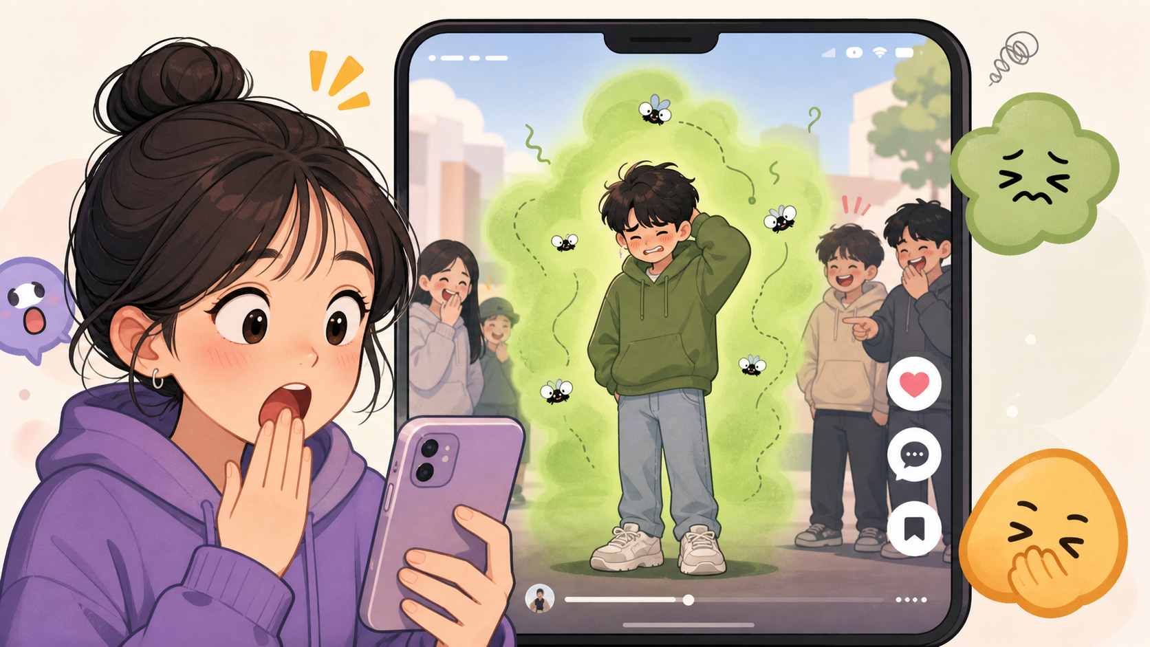 그린 오라 밈 설명용 일러스트