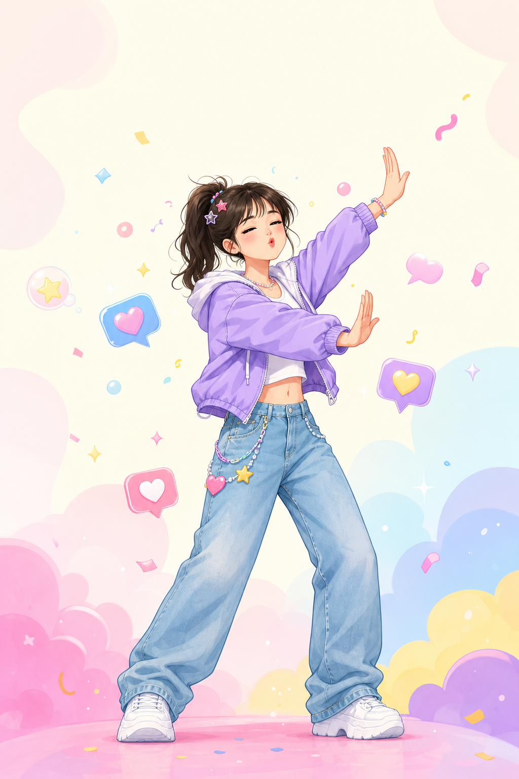 정점 파라파라 챌린지를 설명하는 친근한 일러스트
