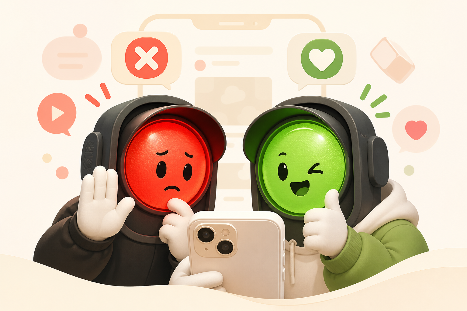 레드레드와 그린그린 밈 설명용 일러스트