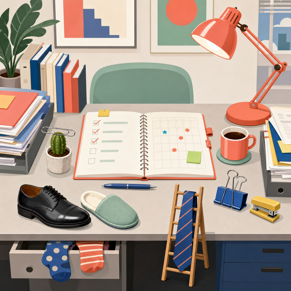 퇴준생과 언발란스한 상황의 분위기를 한 장에 담은 대표 이미지